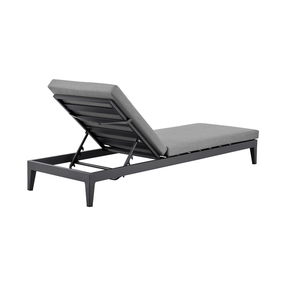 Jax 80 Inch Patio Adjustable Chaise Lounge Chair  Aluminum Frame  Dark Gray   13 H x 28 W x 80 L Inches