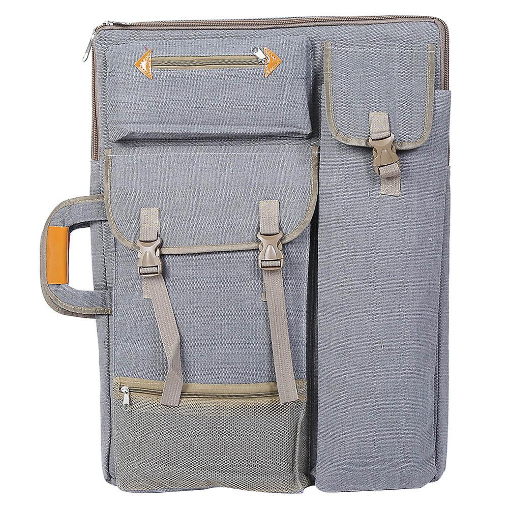 Canva Multifunction Large Art Bag Outdoor Waterproof Sketch Board Bag Art Supply(gray)