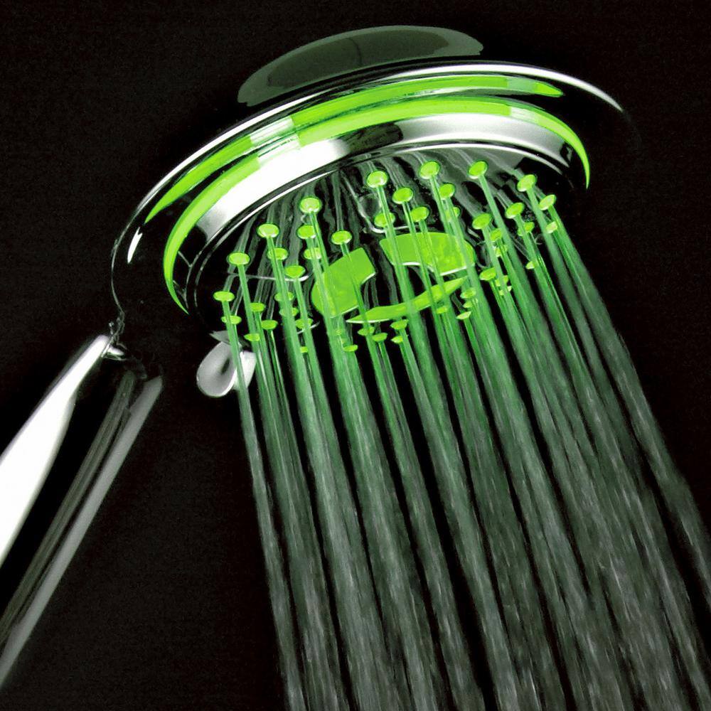 Power Spa 4-Spray Setting LED Handheld Shower in Chrome 1490