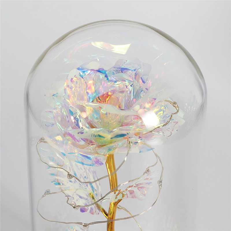 Galaxy Rose Led Fairy Lamp |  Rose Gold Flower |Galaxy Rose Glass