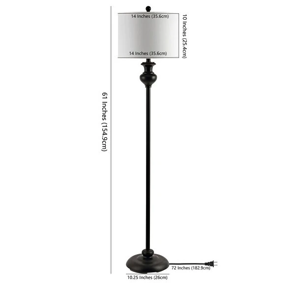 SAFAVIEH Lighting 61-inch Erlan Antique Black LED Floor Lamp - 14