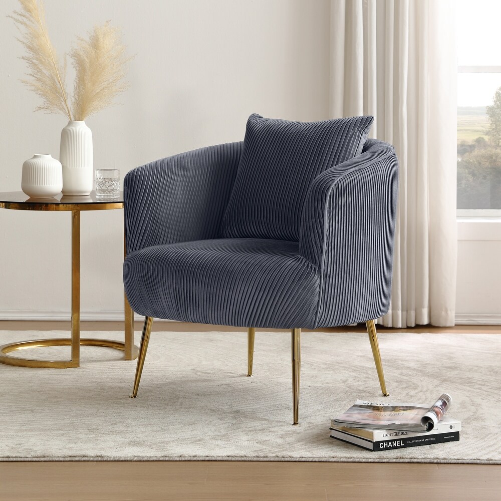 Art Leon Modern Velvet Accent Barrel Chair