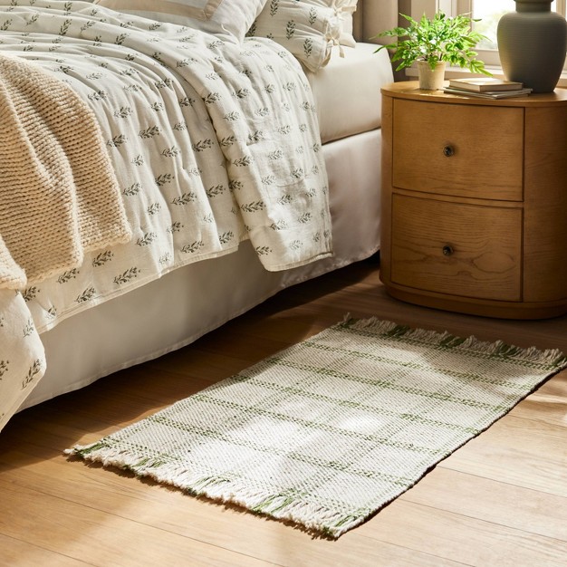 Indoor outdoor Plaid Accent Rug Green Designed With Studio Mcgee