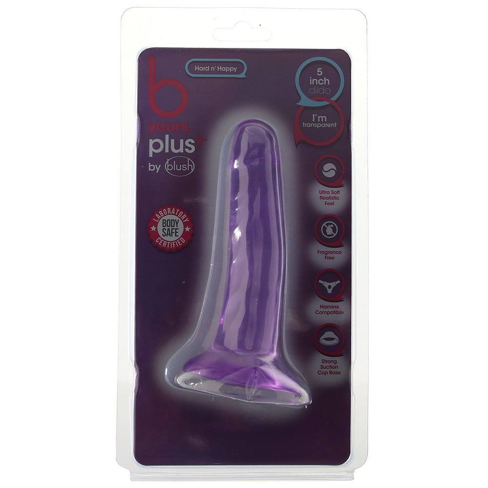 B Yours Plus Hard n’ Happy 5 Inch Jelly Dildo in Purple