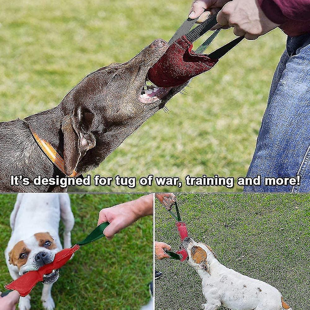 Pack Of 2 Biting Sausages For Dogs， Jute Biting Sausage K9 Training With 2 Handles， Tug-of-war And Tug-of-war With Dogs， Dog Bite Tug Toy， Robust Dog