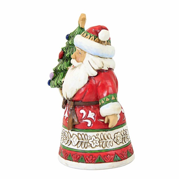 Jim Shore Santa Holding Tree Mini One Figurine 3 75 Inches Christmas Quilt Design 6012960 Polyresin Red