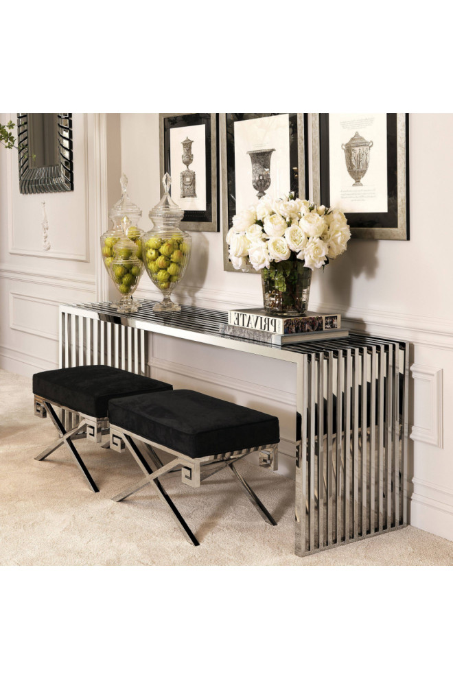 Black Velvet Modern Stool  Eichholtz Okura   Contemporary   Footstools And Ottomans   by Oroa   Distinctive Furniture  Houzz