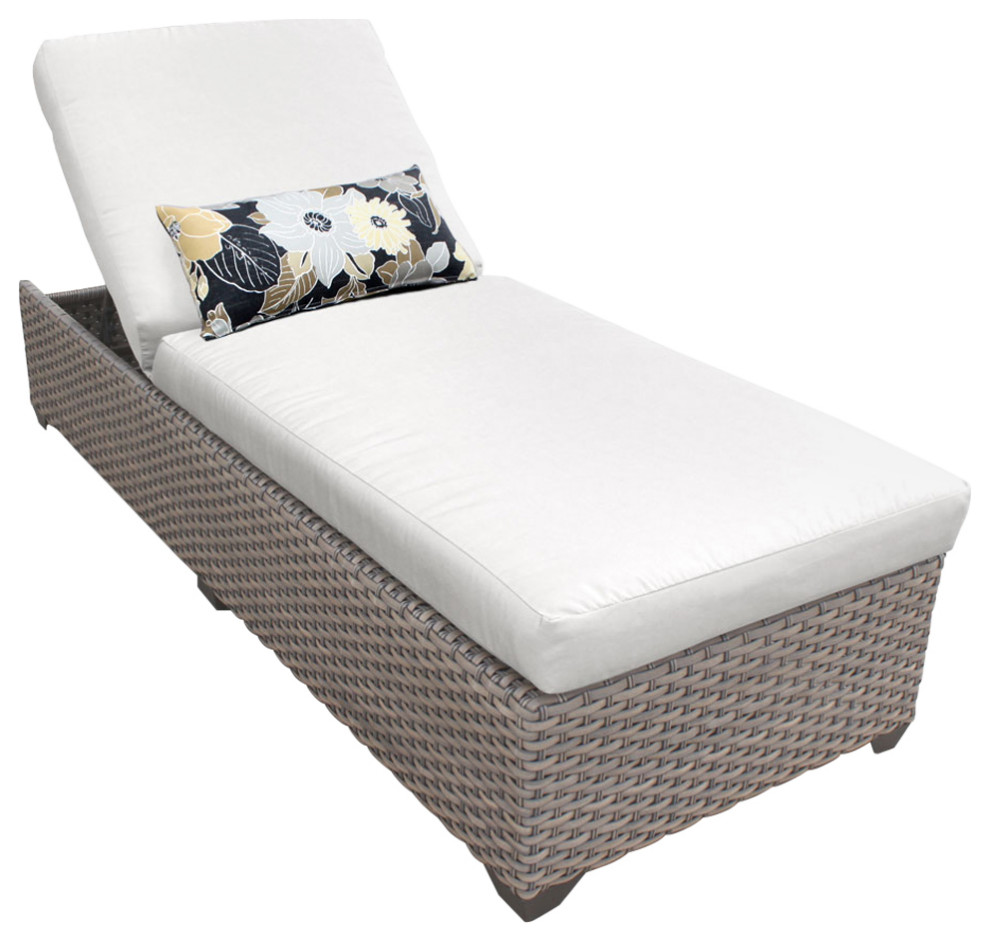 Oasis Chaise Outdoor Wicker Patio Furniture   Tropical   Outdoor Chaise Lounges   by Design Furnishings  Houzz