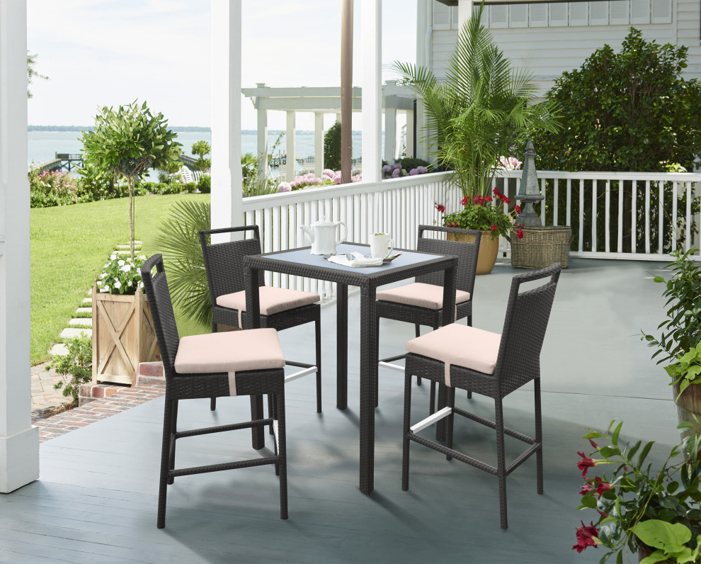 Tropez Outdoor Bar Table   Tropical   Outdoor Pub And Bistro Tables   by HedgeApple  Houzz