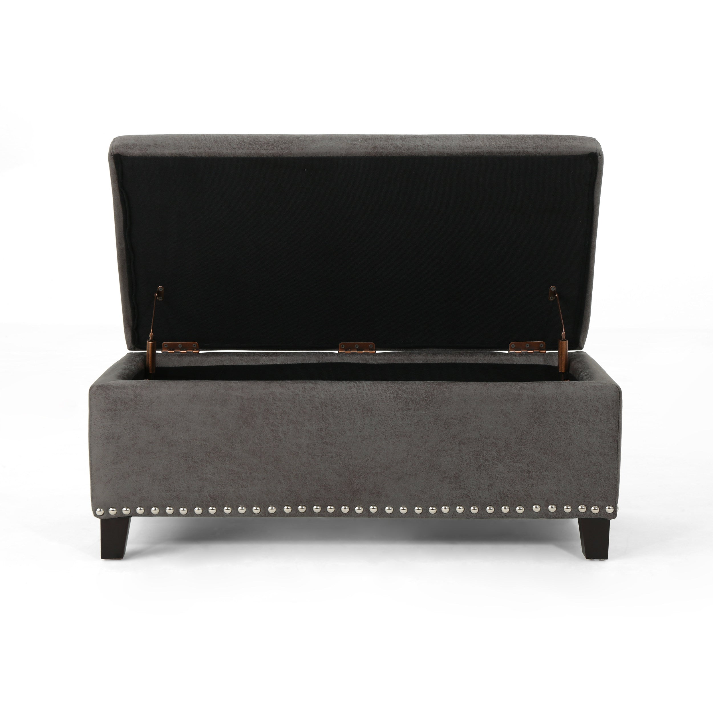 Carl Rectangle Microfiber Storage Ottoman Bench