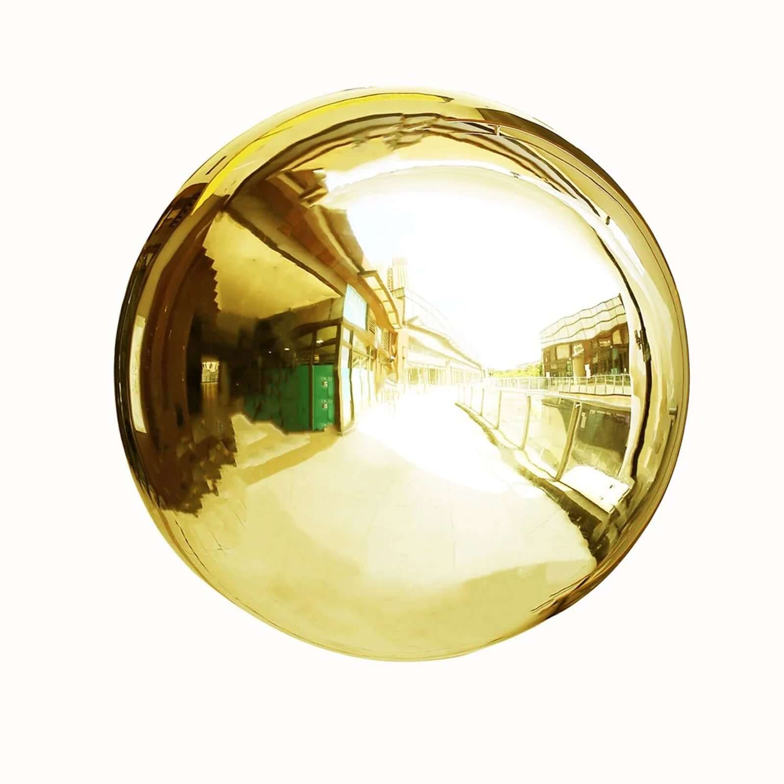 Gold Stainless Steel Gazing Globe Mirror Ball, Reflective Shiny Hollow Garden Sphere - 22