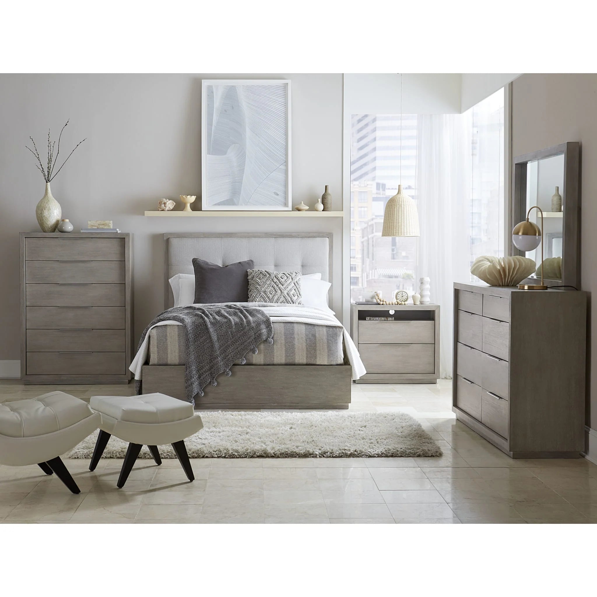 Oyster Bay Fog 2-Drawer 32 Nightstand