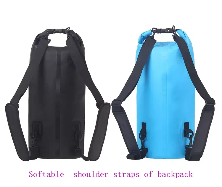 500D PVC Tarpaulin15L Waterproof Dry Bag with Double Shoulder Strap And Hard Handle To Keep Your Gear Dry When Outdoor Sports