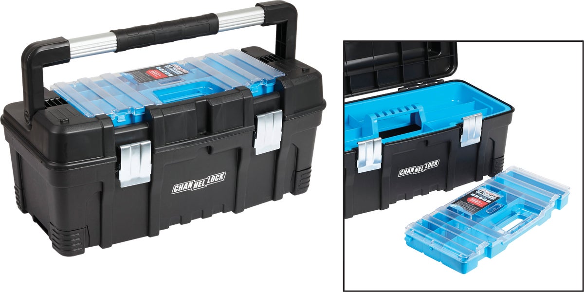 Channellock Toolbox with Organizer 76 Lb. Black Blue