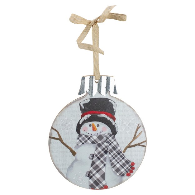 Black And Red Smiling Snowman Christmas Wall Decor