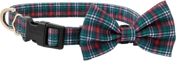 Frisco Festive Plaid Dog Collar with Removeable Plaid Bow