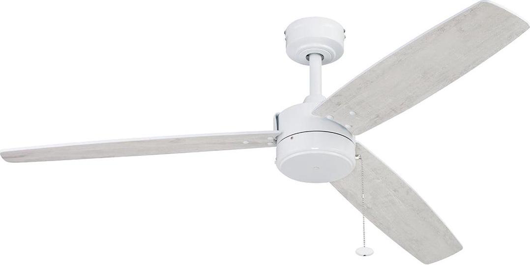 Prominence Home 52 Journal Bright White Ceiling Fan， Outdoor， Pull Chain， 3 Blades