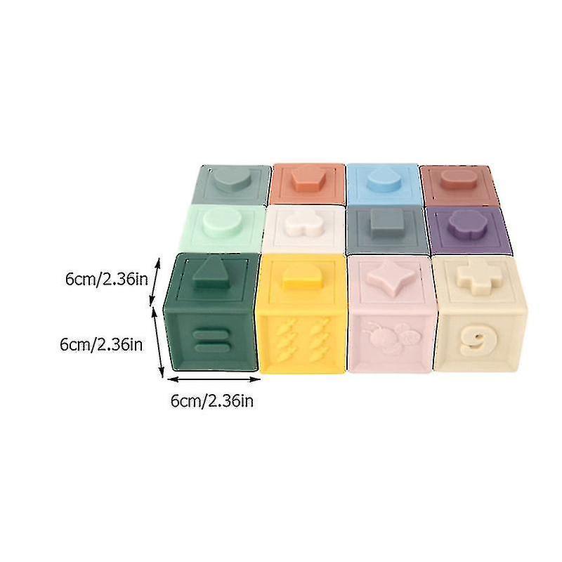 12pcs Matchable Block Toy Kids Blocks Toy Kids Early Educational Toy Bath Toy