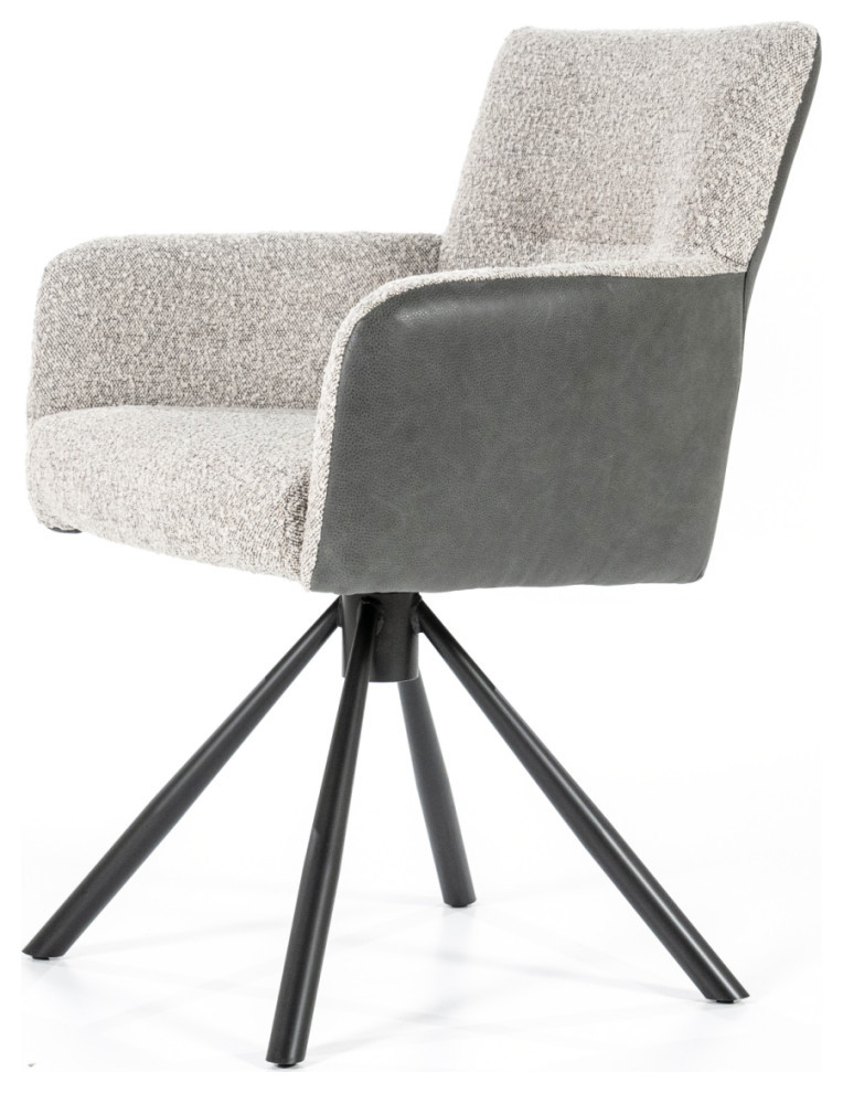 Beige Boucl√© With Gray Accent Chair  Eleonora Stef   Midcentury   Armchairs And Accent Chairs   by Luxury Furnitures  Houzz