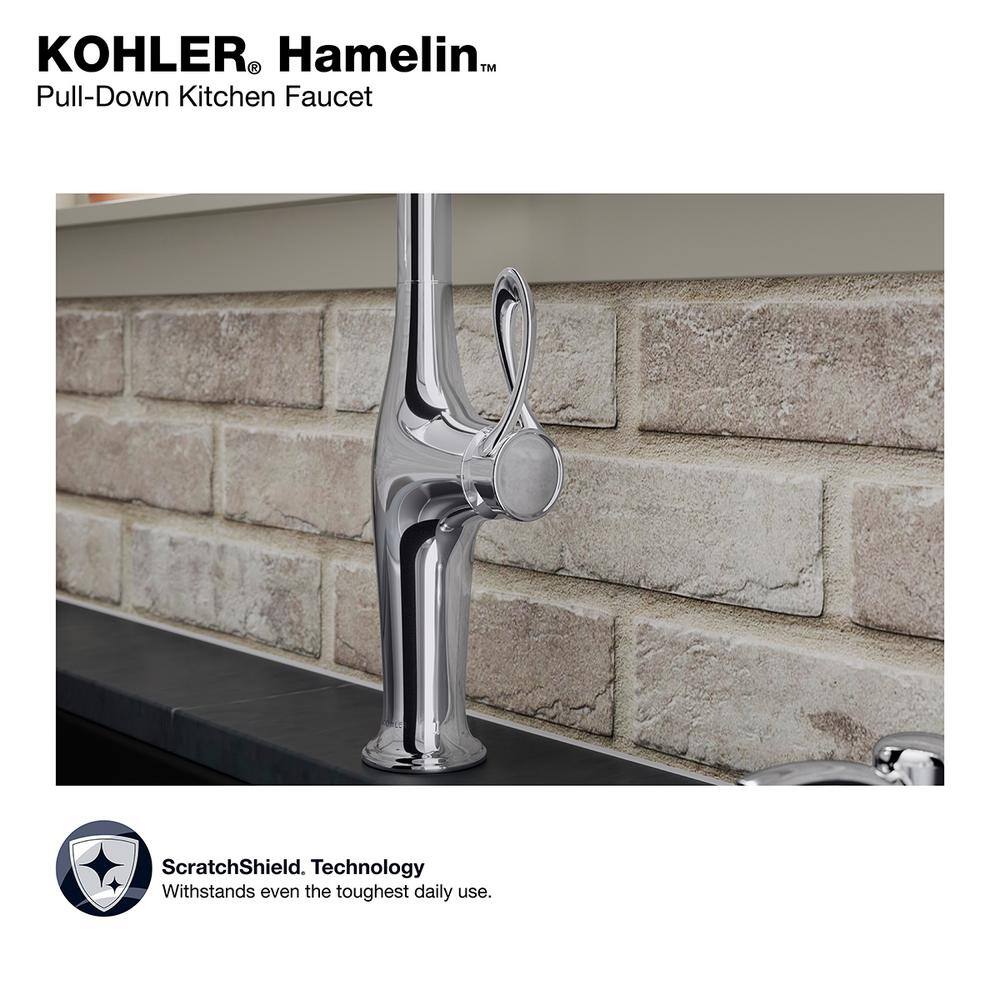 KOHLER Hamelin Single Handle Pull Down Sprayer Kitchen Faucet in Polished Chrome K-R33446-SD-CP