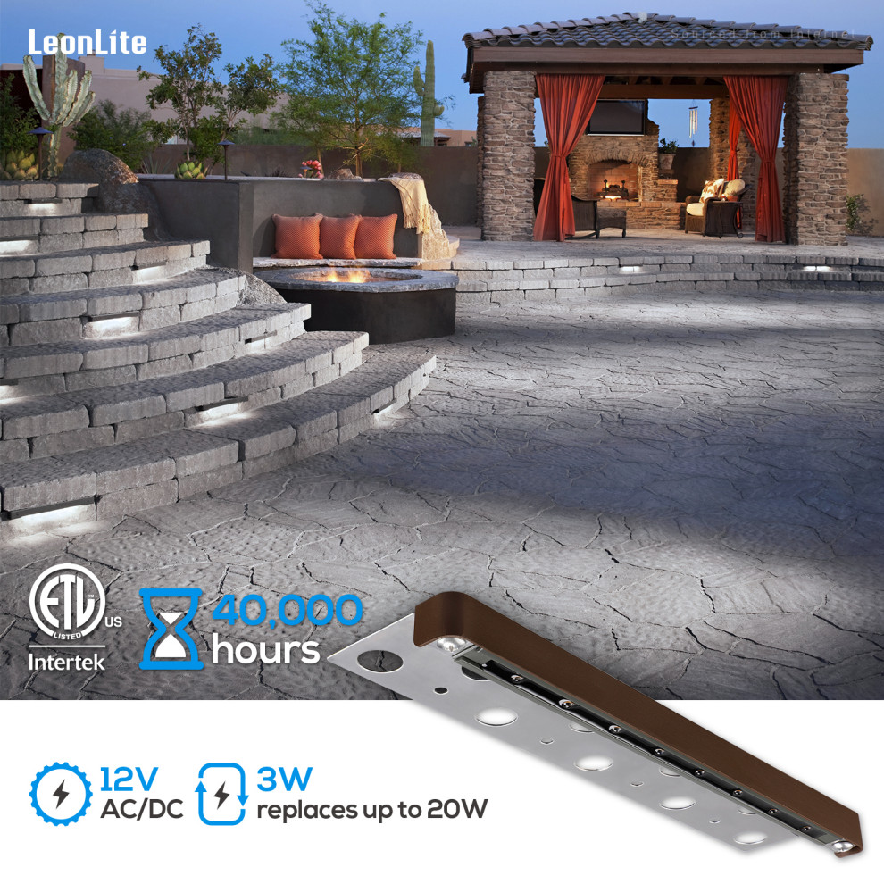 8 Pack 12 quotLED Hardscape Paver Light  3W Deck Step Light  5000K Daylight   Transitional   Stair And Step Lights   by W86 Trading Co.  LLC  Houzz