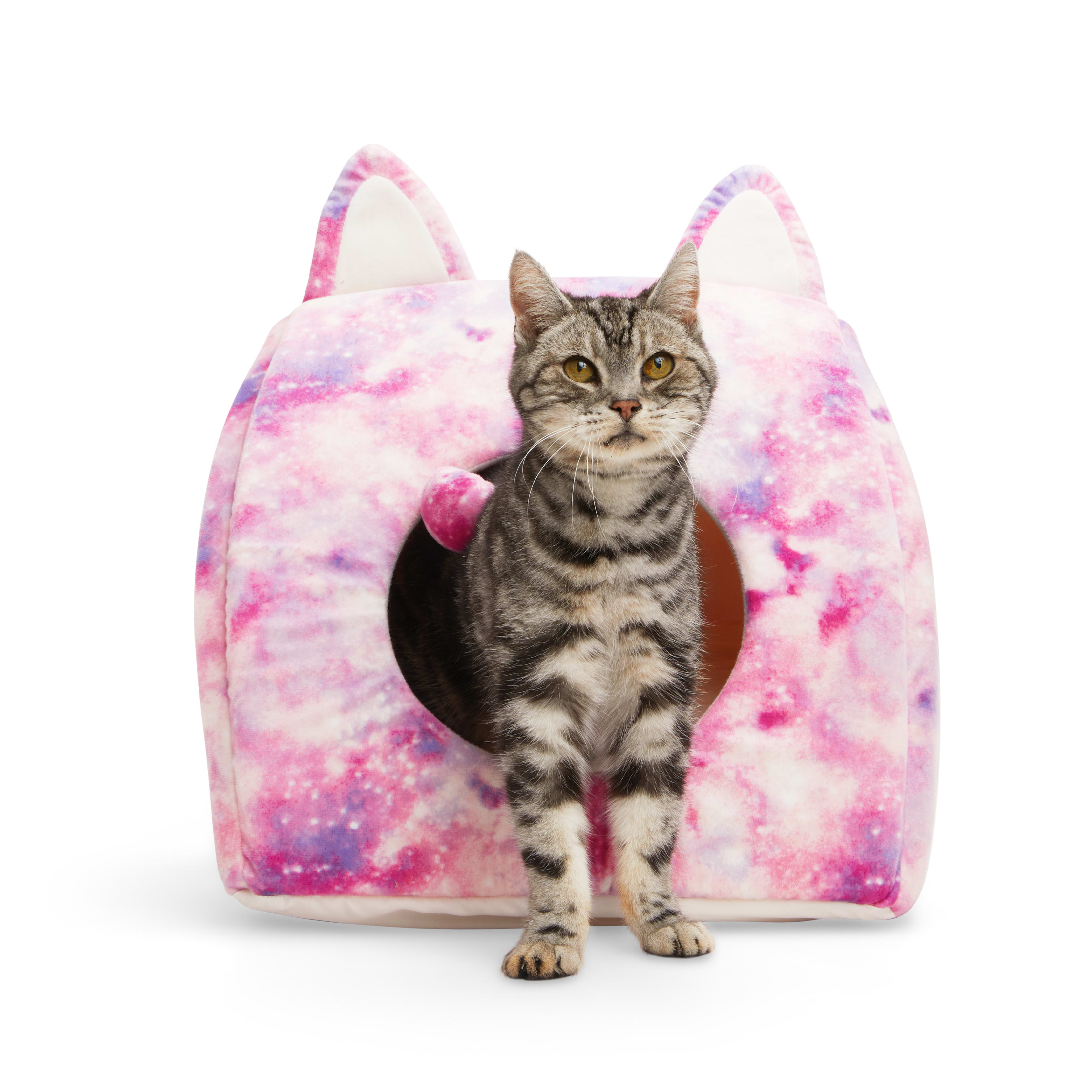 EVERYYAY Galaxy Pyramid Cat Head Bed， 16