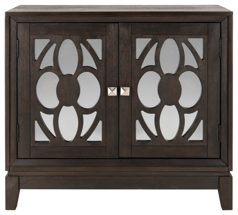 Kay 2 Door Chest Dark Espresso/ Black Mirror   Modern   Accent Chests And Cabinets   by Virgil Stanis Design  Houzz