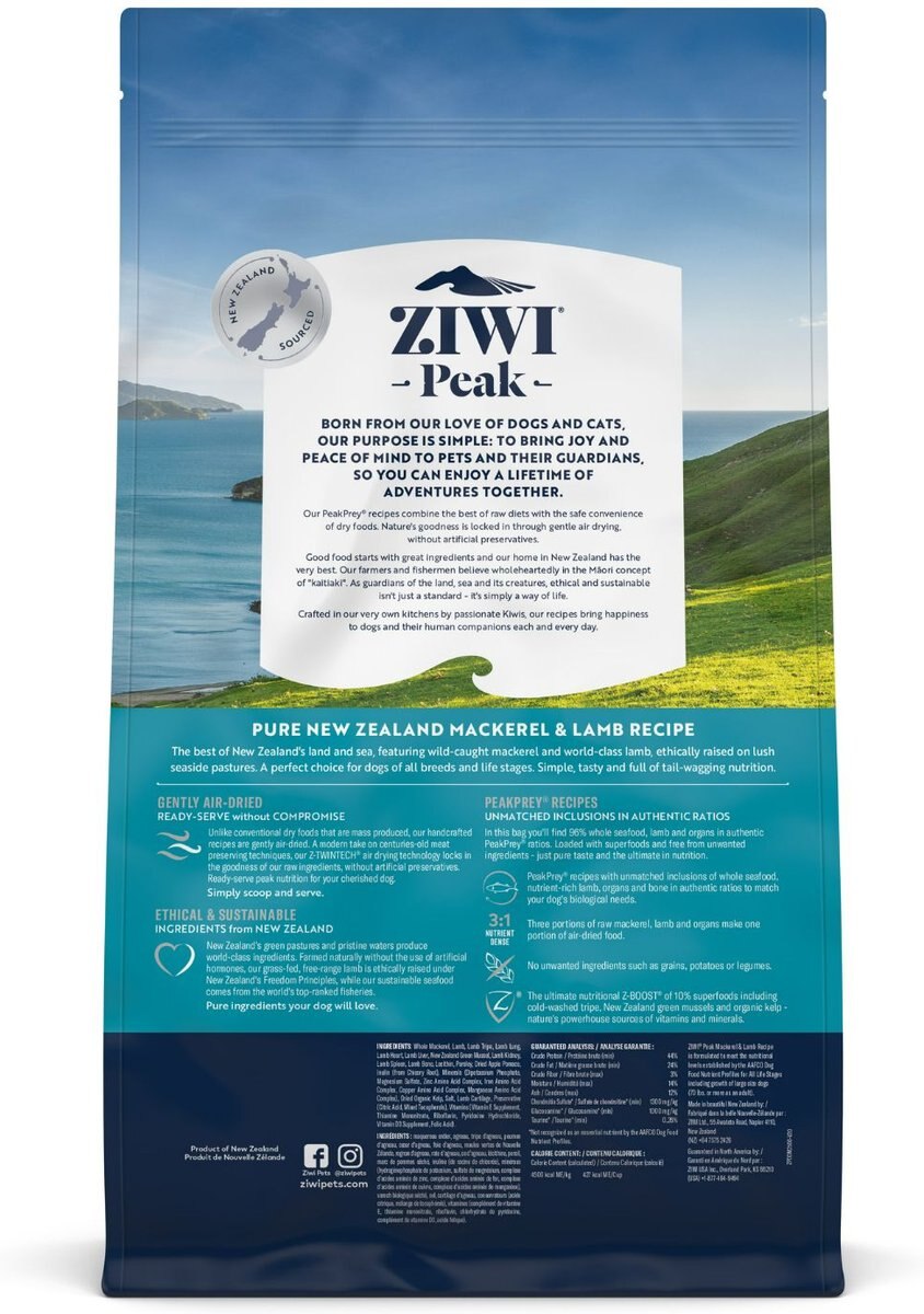 Ziwi Peak Mackerel and Lamb Grain-Free Air-Dried Dog Food