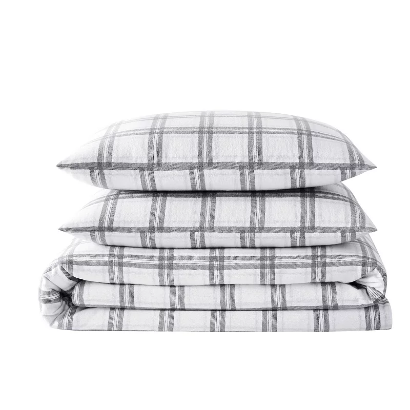 London Fog Plaid Flannel Comforter Set with Shams