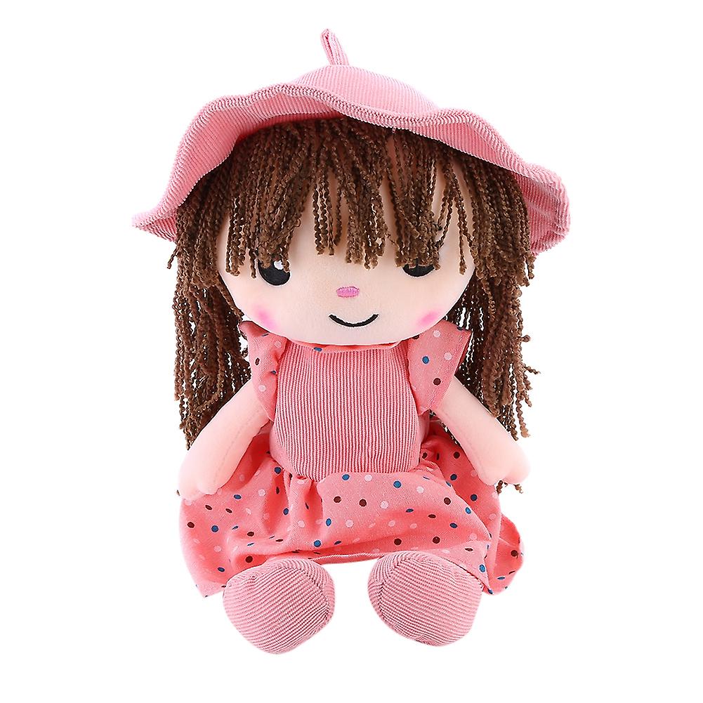 Fluffy Rag Doll Plush Stuffed Toy Soft Doll Gifts With Hat Skirt Princess Plush Toy Cute Little Girls Dolls Companion Toys For Christmas Birthday Gift