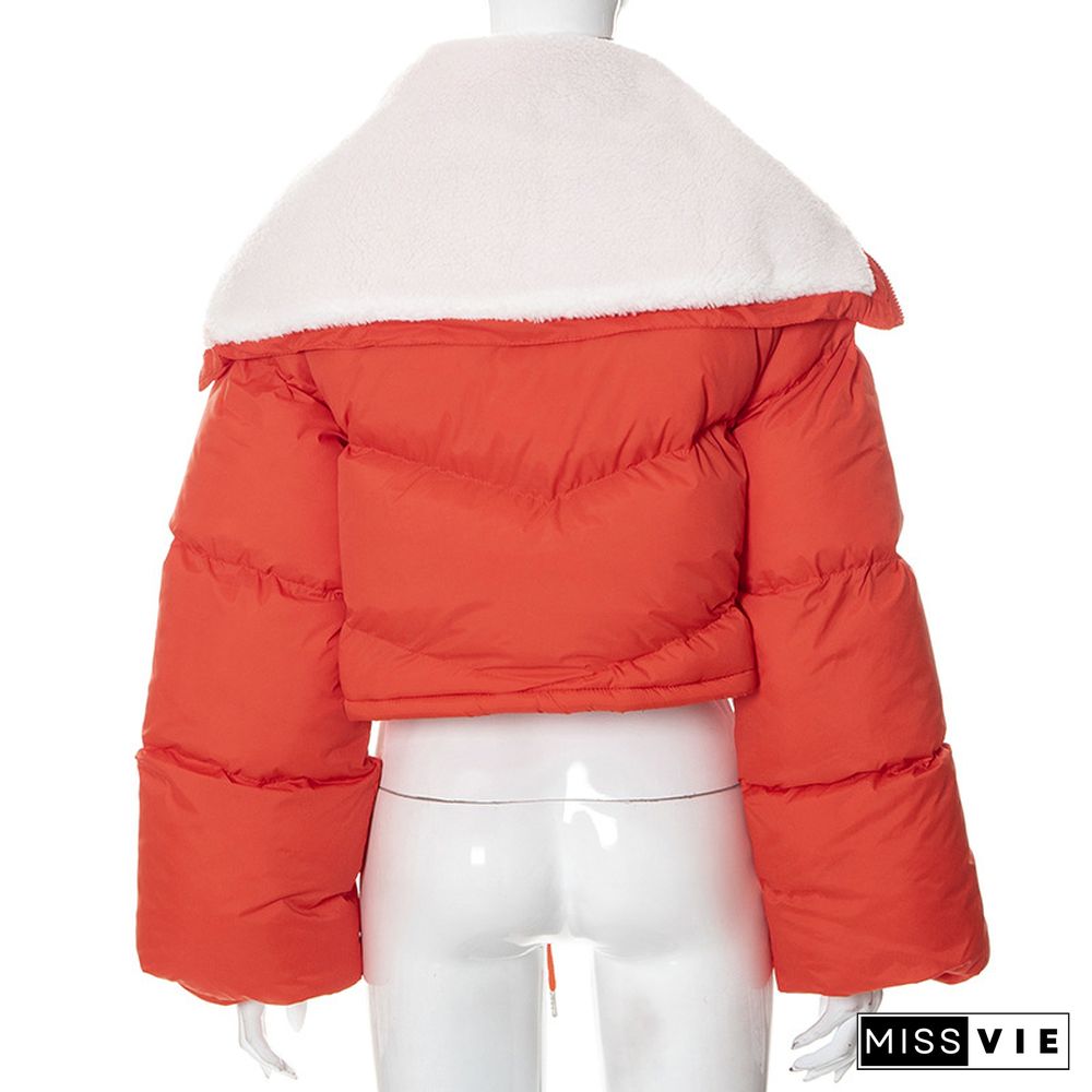 Cotton Padded Loose Thicken Rhombus Puff Jacket