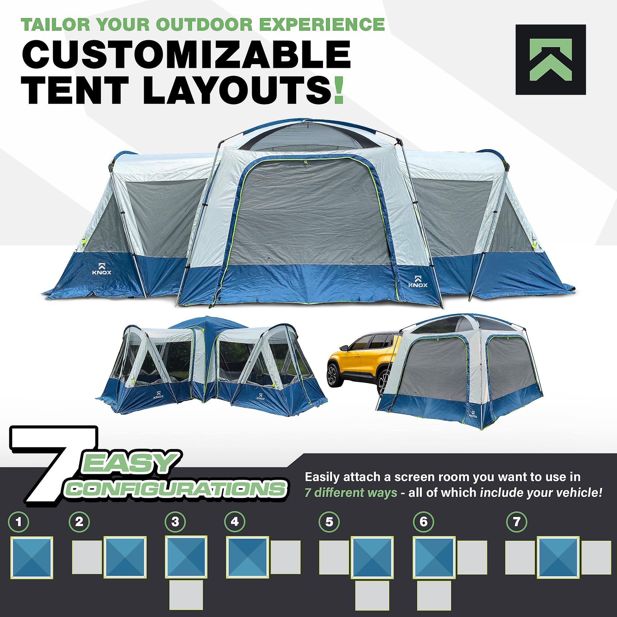 10-Person Luxury SUV Tents for Camping， Glamping Tent， Car Tent for Family Camping， Hunting Party， Tailgate Tent Travel Outdoor， Car Camping Tent for Pets， 10'x10' Includes 2 Screen Rooms Rainfly