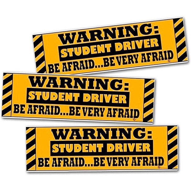 Zone Tech Warning Student Driver Vehicle Bumper Magnet 3 pack Premium Quality Reflective Warning Student Driver Bumper Safety Sign Magnet