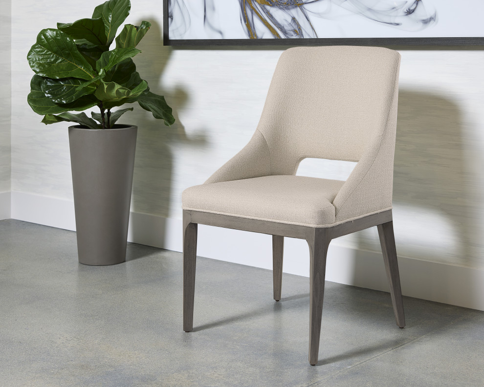 Estrada Dining Chair Light Grey Oak Mainz Cream   Transitional   Dining Chairs   by Sunpan Modern Home  Houzz