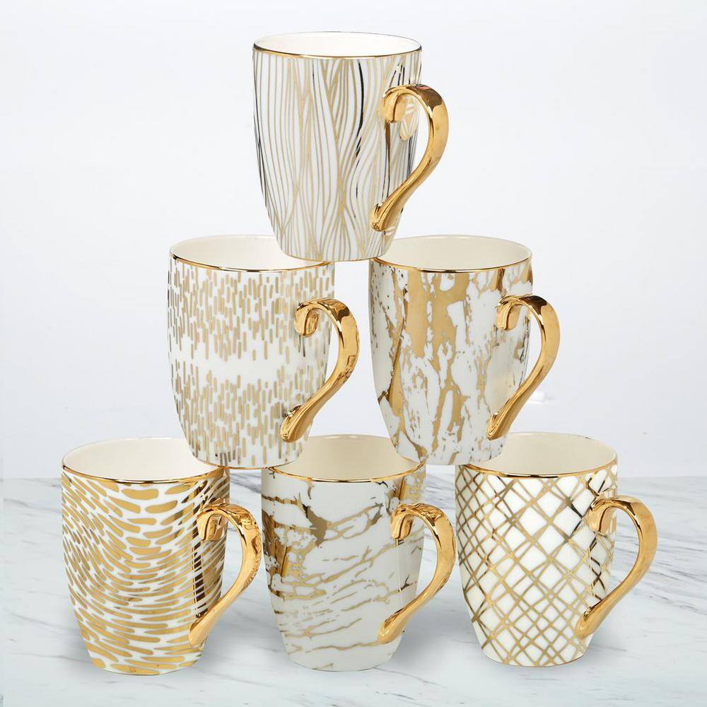 Certified International Matrix 6-Piece Patterned Multi-Colored Porcelain 16 oz. Mug Set (Service for 6) 26540SET6