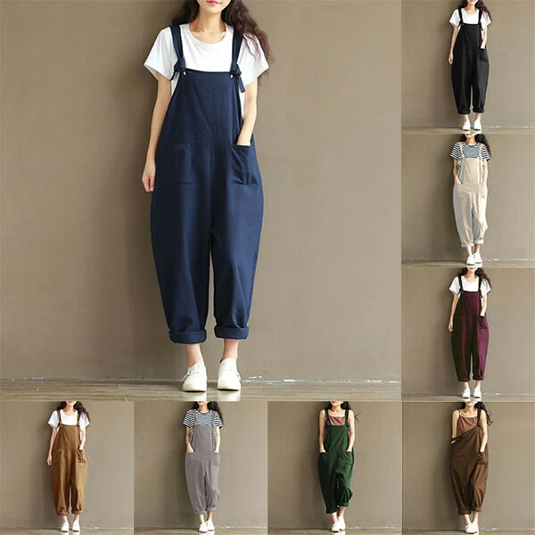 🔥🔥Women's Cotton Suspenders Casual Trousers