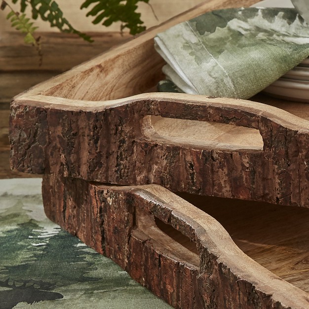 Park Designs Wood With Bark Edge Trays