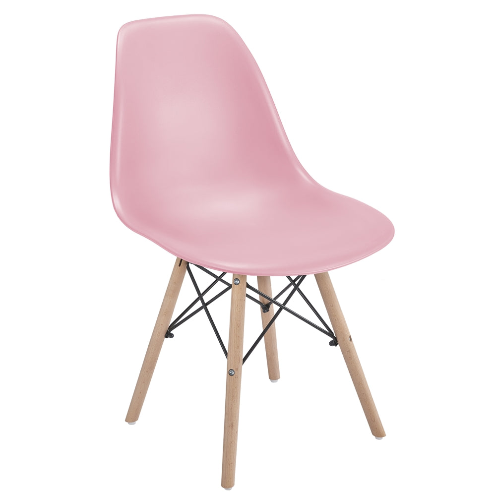 Topeakmart Set of 4 Modern Style Dining Chairs for Kitchen Dining Bedroom Living Room Pink