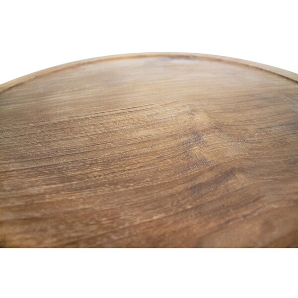 Nordic Style Natural Teak C Shaped Side Table