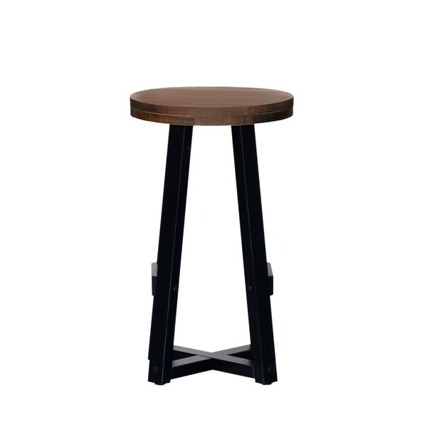 Middlebrook Round 24-inch Distressed Solid Wood Counter Stool