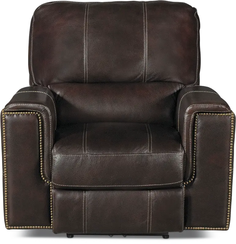 Slinger Clydesdale Dark Brown Leather-Match Power Recliner