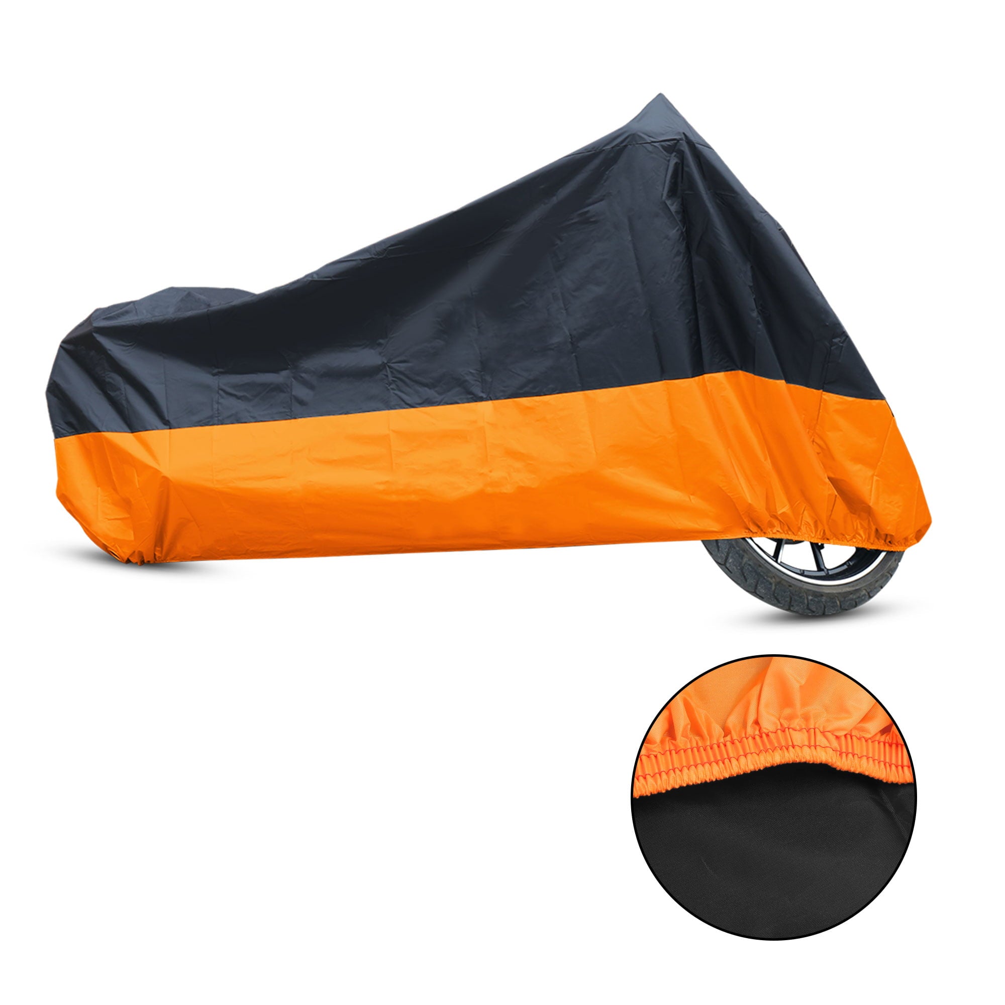 Unique Bargains Motorcycle Cover Against Rain Fit for Harley-Davidson Road Glide 98-13 1PC Orange Polyester Size XXXL