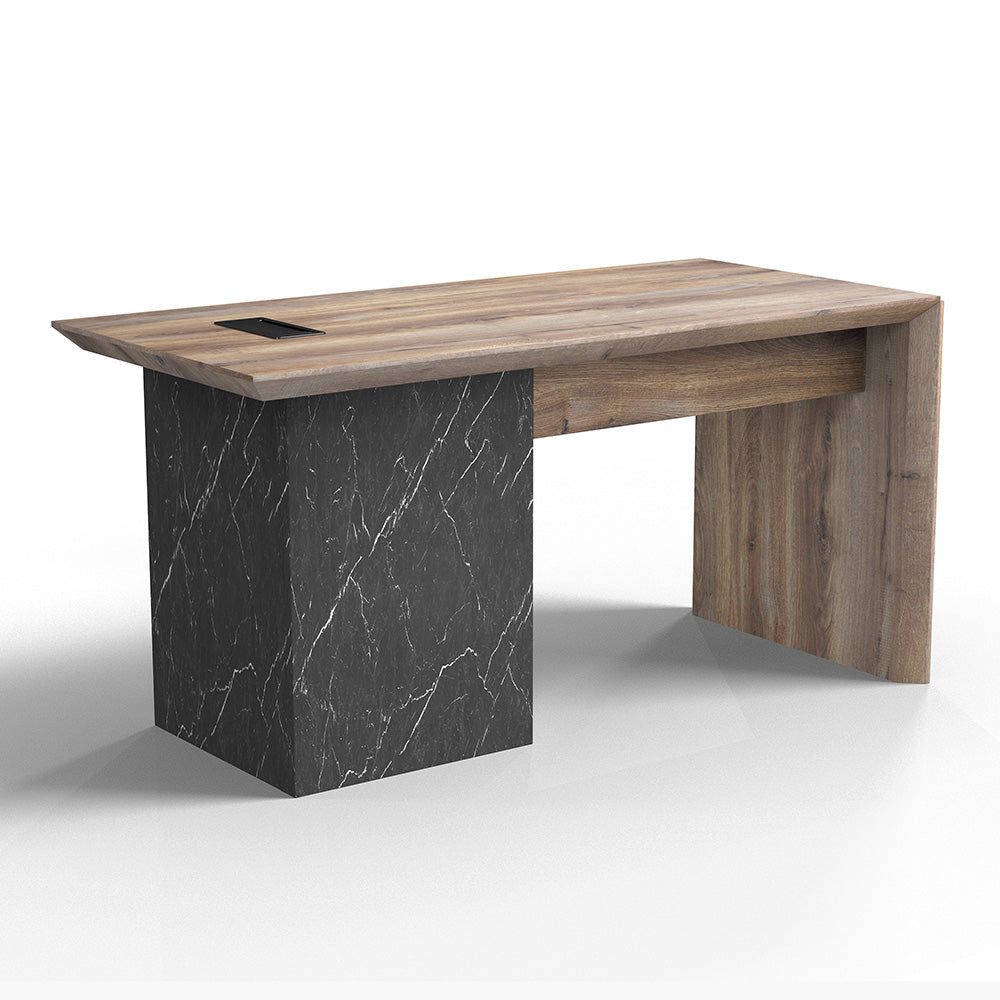 LOGAN Executive Desk Reversible 180cm - Warm Oak & Black