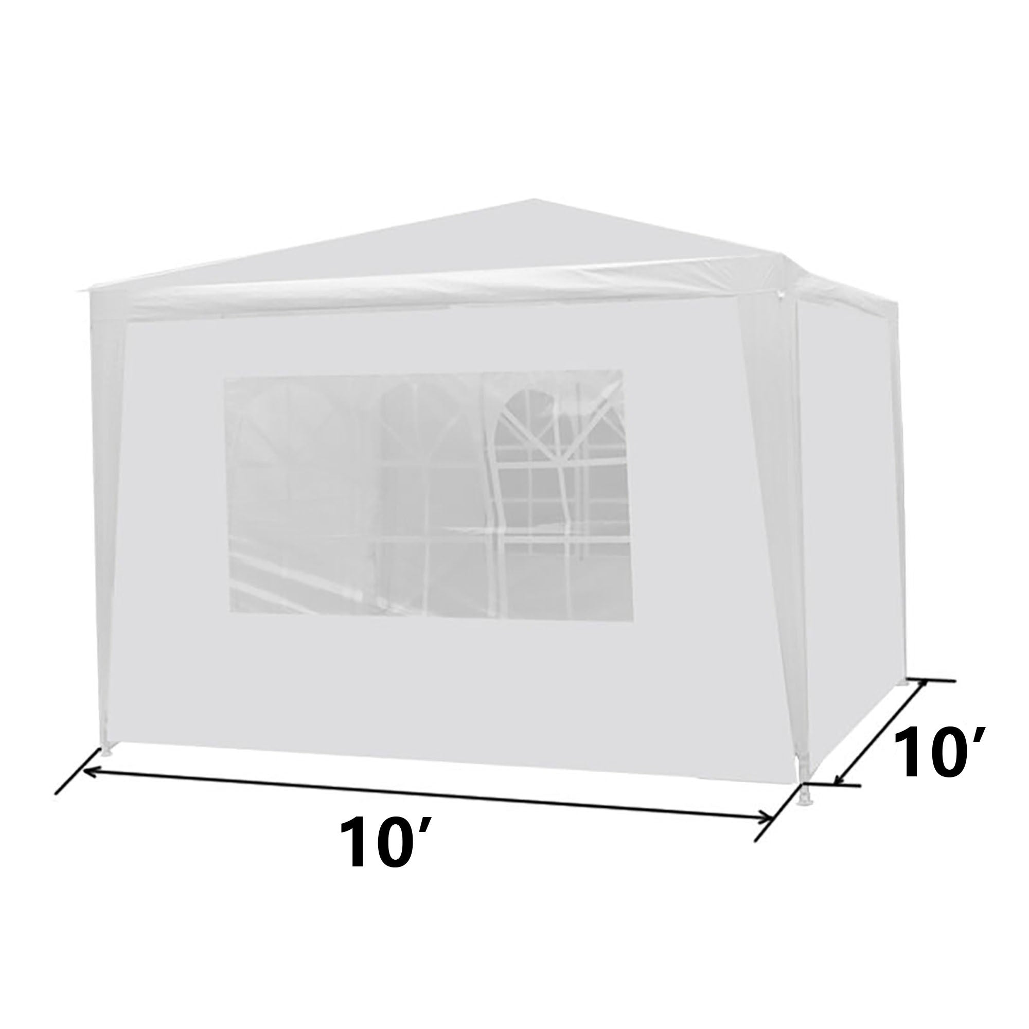 Outdoor Wedding Party Tent Waterproof Gazebo Canopy White - 2 x Walls w/Windows + 2 x Solid Walls, 10 x 10'