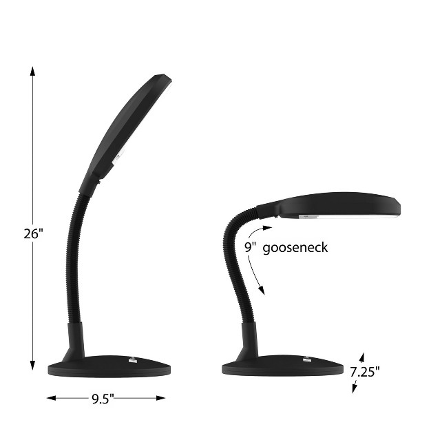 Hastings Home Sunlight Desk Lamp Bright Directional Lighting With Adjustable Gooseneck