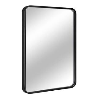 ELLOALLO 30 in. W x 36 in. H Rectangular Aluminum Framed Wall Mount Bathroom Vanity Mirror in Black EVM-S-FB30