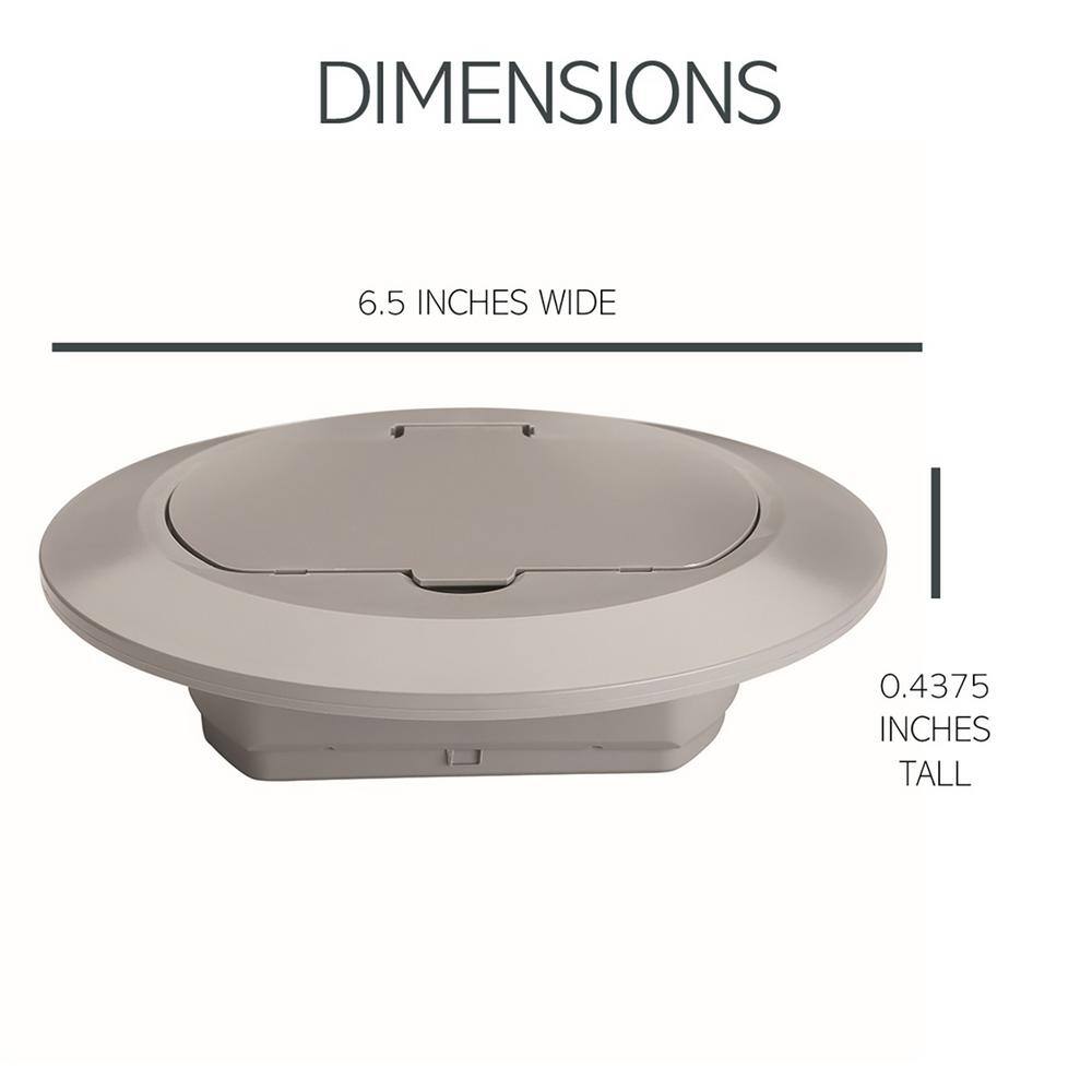 Legrand Pass  Seymour Slater 1 Gang Round Thermoplastic Floor Box Cover Paintable Gray TM1542TRGRY