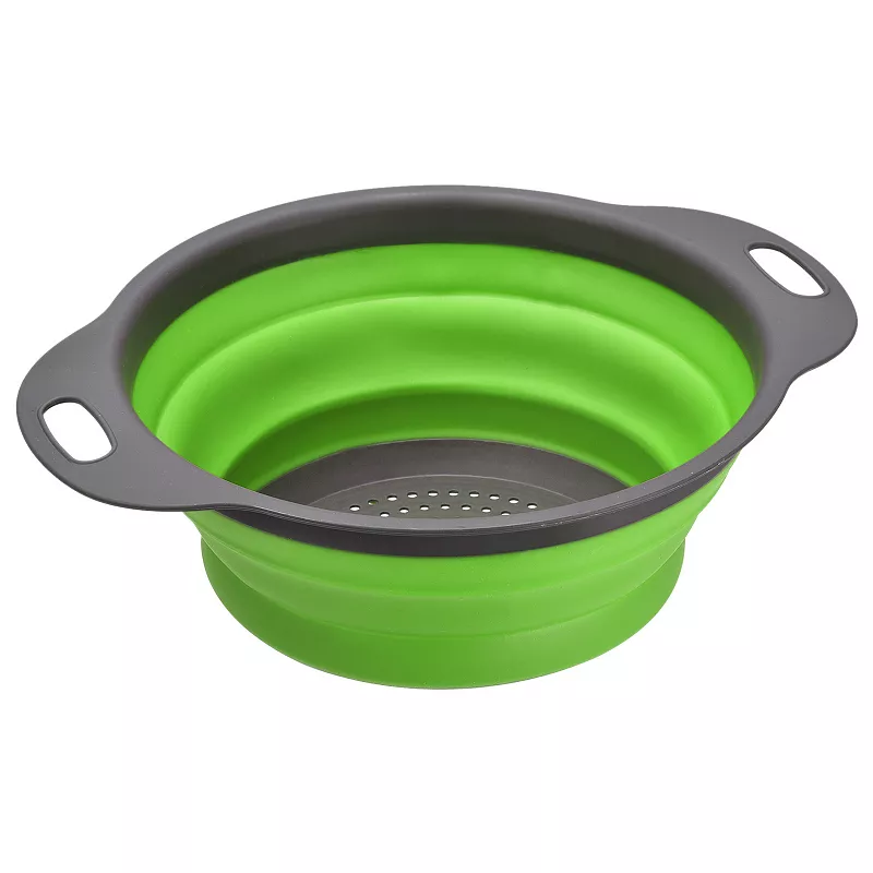 Collapsible Colander Silicone Round Foldable Strainer， Diameter Sizes 9.4inch