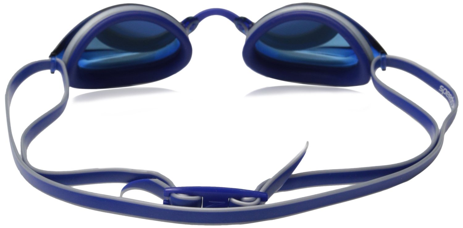 Speedo Vanquisher 2.0 Mirrored Swim Swimming Competition Goggle, Silver/Blue