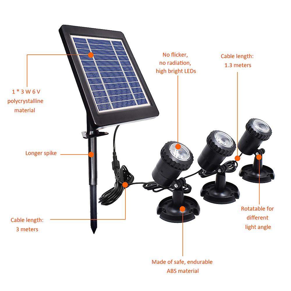 Solar Powered Energy L-ed Underwater Diving Lamp Kit Set Sensitive Light Control Sensor Sensing Low/high Brightness 2 Adjustable Working Modes Effects